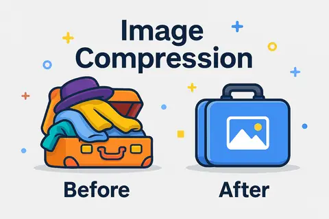 Before and after image compression illustration